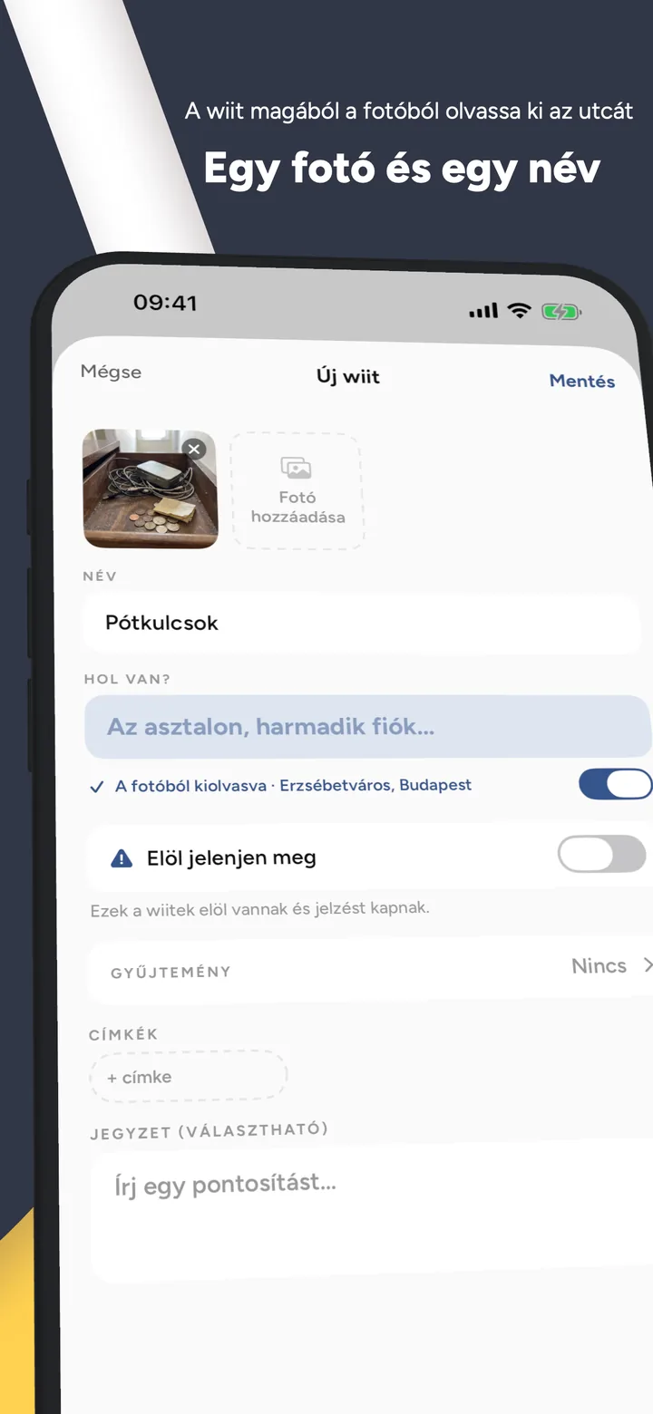 Wiit készítése: egy fotó és egy név, az utca a fotóból kiolvasva